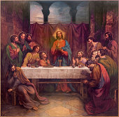 Vienna -  Last supper of Christ fresco