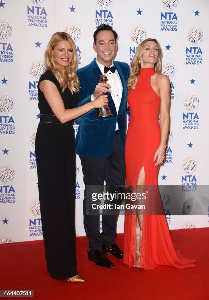 Tess Daly , Craig Revel Horwood and Abbey Clancy pose with the Best Talent Show award for Strictly Come Dancing during the National Television Awards...