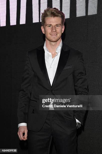 Nico Hulkenberg attends the Philipp Plein show during the Milan Fashion Week Autumn/Winter 2015 on February 25, 2015 in Milan, Italy.