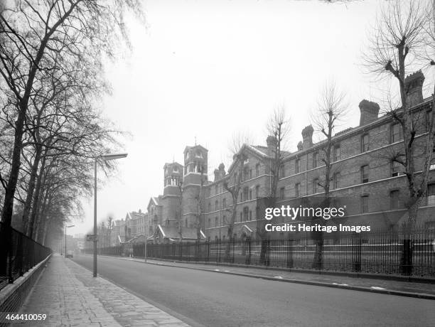 Chelsea Barracks in Chelsea Bridge Road, Westminster, London viewed from the south. The barracks were originally built in 1861-2, then rebuilt after...