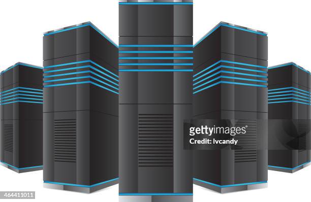 network server - cpu cabinet stock illustrations