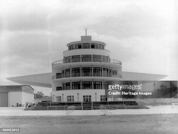 The terminal building and control tower at Elmdon Airport, Birmingham, West Midlands, 1939. Now Birmingham International, the building was designed...