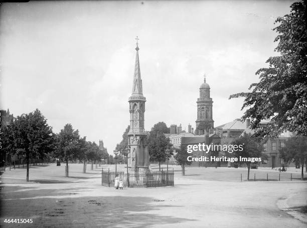 View of the Horsefair Cross, Banbury, Oxfordshire, c1860-c1922. The Horsefair Cross is a monument in the style of an Eleanor Cross commemorating the...