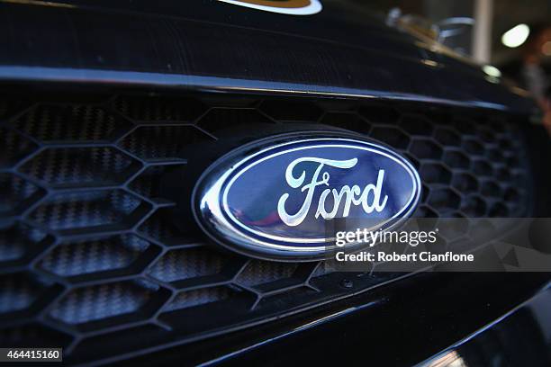 General view of the Ford logo ahead of the V8 Supercars Clipsal 500 at Adelaide Street Circuit on February 26, 2015 in Adelaide, Australia.