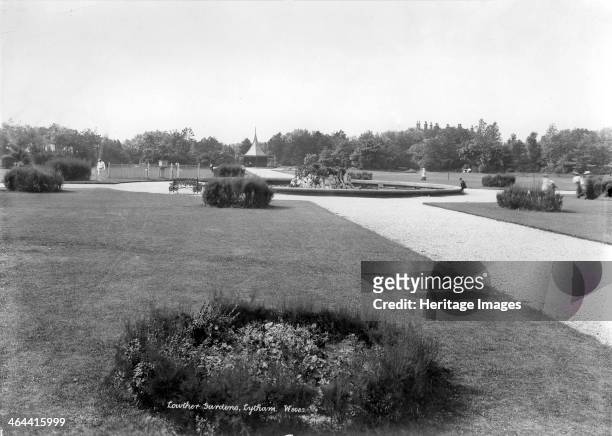 Lowther Gardens, Lytham St Anne's, Lancashire, 1890-1910. Lowther Gardens in Lytham looking towards the central pond. The gardens were laid out by...