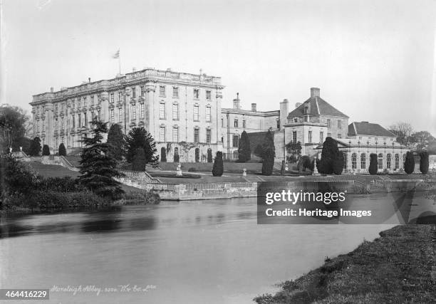 Stoneleigh Abbey, Stoneleigh, Warwickshire, 1890-1910. Stoneleigh Abbey as viewed from across the water. Founded as a Cistercian Abbey in 1155, it...