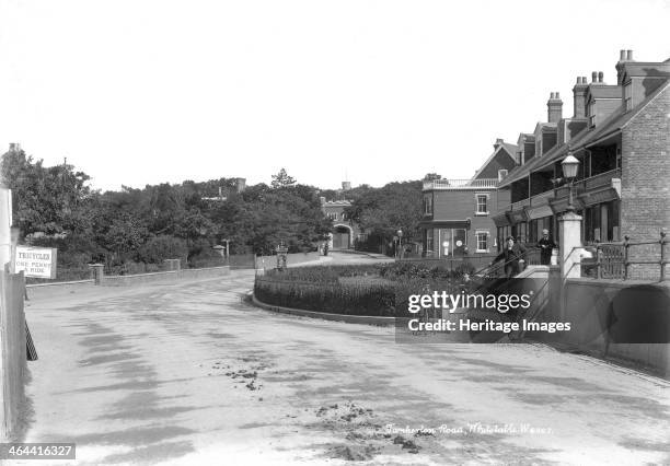 Tankerton Road, Tankerton, Whitstable, Kent, 1890-1910. View down the road looking towards Tankerton Tower. A boy sits on a tricycle; as sign...