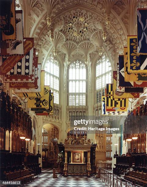 Henry VII's Chapel, Westminster Abbey, London, 1995. An interior view of Henry VII's Chapel looking towards the tomb of Henry VII and his wife,...