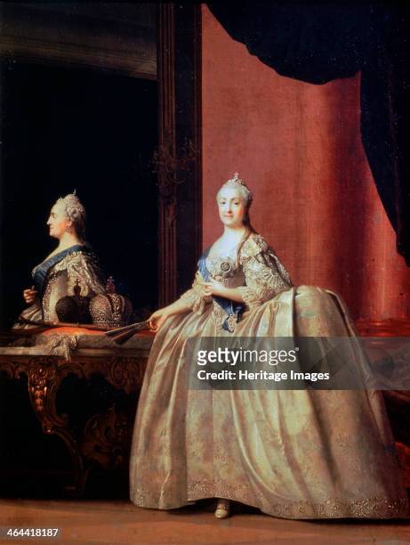 'Empress Catherine II before the Mirror', 1779. Catherine the Great came to the throne in 1762. A German princess, she was chosen at the age of 14 to...