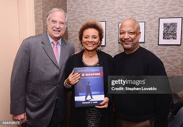 Broadway producer Stewart Lane, actress Leslie Uggams, and theatre/TV director Sheldon Epps attend a special event celebrating the release of the new...