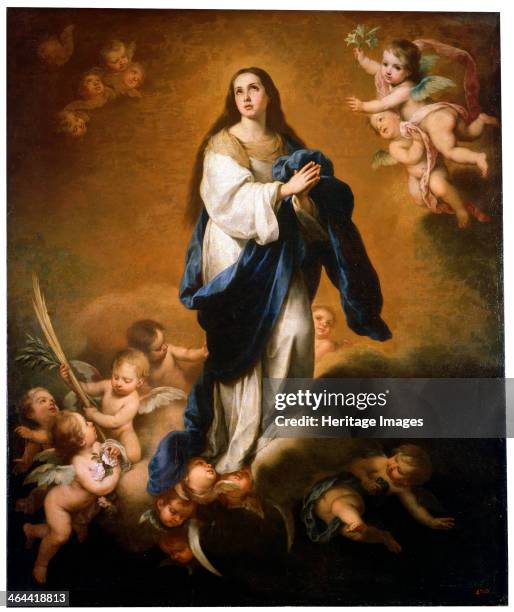 'The Assumption of the Blessed Virgin Mary', between 1645 and 1655. Murillo, Bartolomé Estebàn . Found in the collection of the State Hermitage, St....