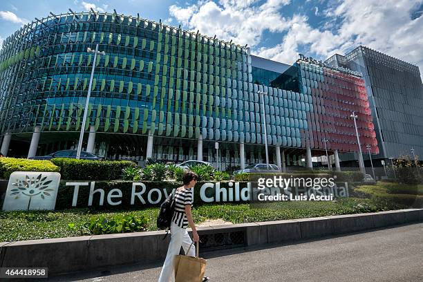 An external view of the Royal Children Hospital, where two children are being tested for a range of infectious diseases including Ebola, on February...