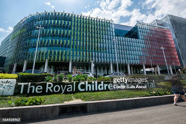 An external view of the Royal Children Hospital, where two children are being tested for a range of infectious diseases including Ebola, on February...