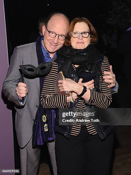 Art critics Jerry Saltz and Roberta Smith attend The Jewish Museum's Purim Ball 2015 at the Park Avenue Armory on February 25, 2015 in New York City.