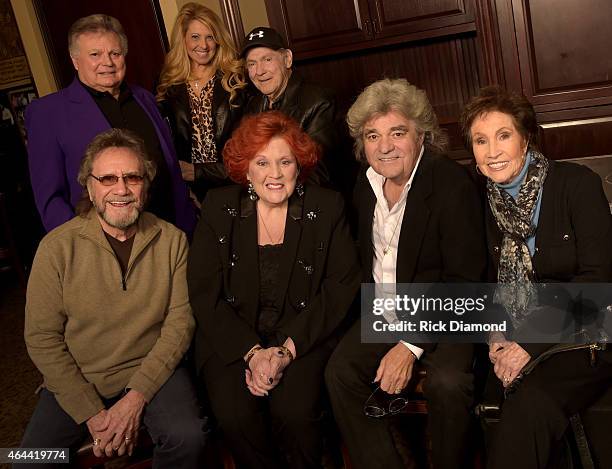 Front row; Recording Artists, David Frizzell, Lulu Roman, Dave Rowland, Jan Howard. Back row: LeRoy VanDyke, Lisa Matassa and Jim Ed Brown attend...