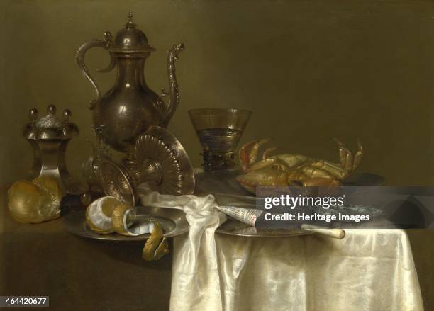 Pewter, Silver Vessels and a Crab, ca 1636. Found in the collection of the National Gallery, London.