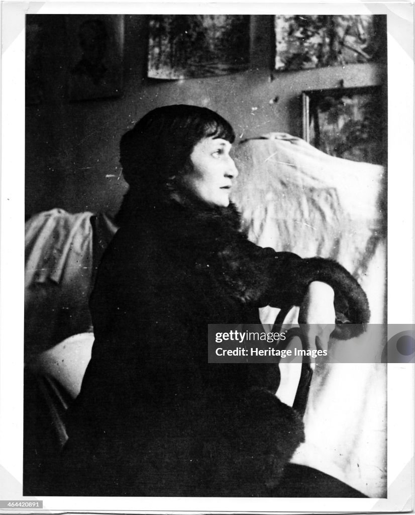 Portrait of the Poetess Anna Akhmatova (1889-1966). Artist: Anonymous