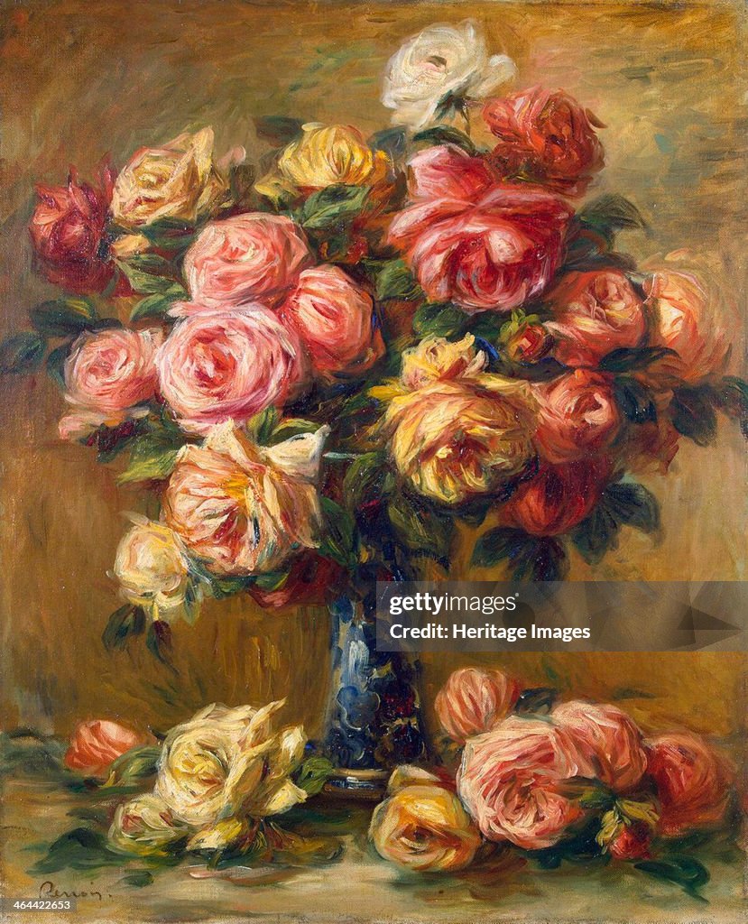 'Roses in a Vase', c1910. Artist: Pierre-Auguste Renoir