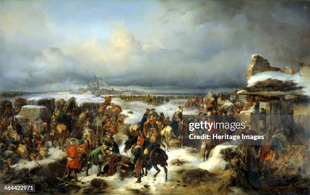 The capture of the Prussian fortress of Kolberg on 16th December 1761', 1852. Kotzebue, Alexander von . Found in the collection of the State Central...