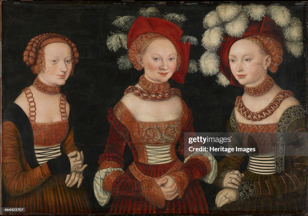 Princesses Sibylle (1515-1592), Emilie (1516-1591) and Sidonie (1518-1575) of Saxony, c.1535. Artist: Cranach, Lucas, the Elder (1472-1553)