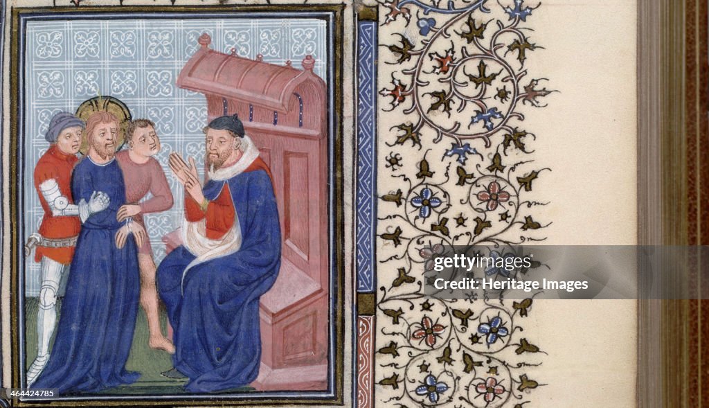 Christ before Pilate (Book of Hours), 1400s. Artist: Master of Troyes (active 1400-1415)