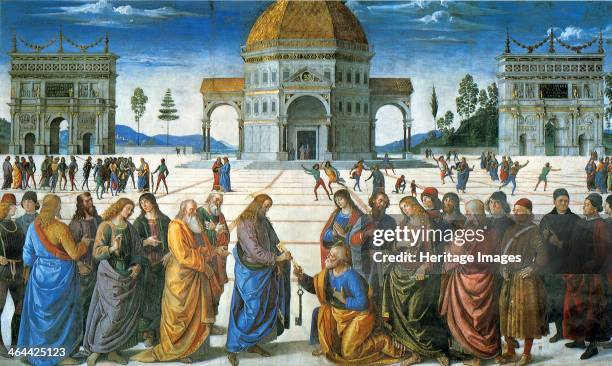 Delivery of the Keys to Saint Peter, 1481. Found in the collection of the The Sistine Chapel, Vatican.