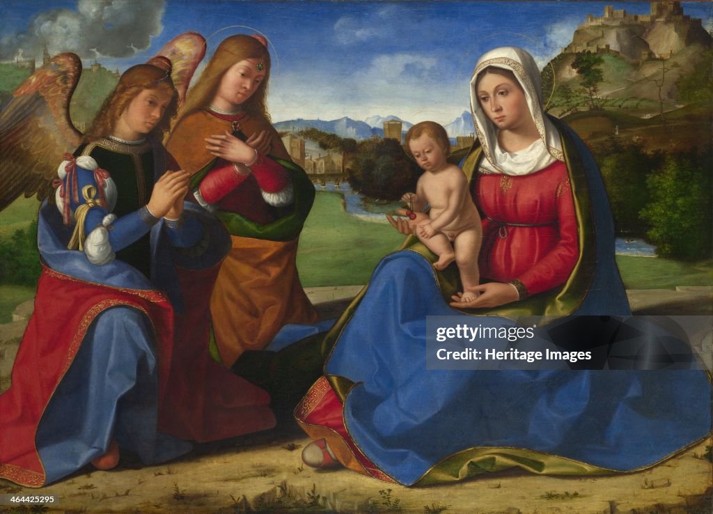 The Virgin and Child adored by Two Angels, c. 1505. Artist: Previtali, Andrea (ca 1480-1528)