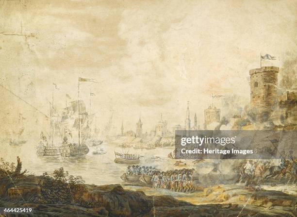 The naval Battle of Chesma on 5 July 1770, 18th century. From a private collection.