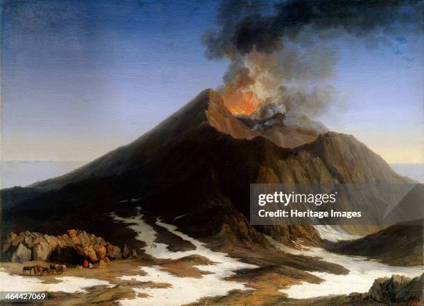 'Eruption of Mount Etna', 18th century. Hackert, Jacob Philipp . Found in the collection of the State Open-air Museum Palace Gatchina, St. Petersburg.