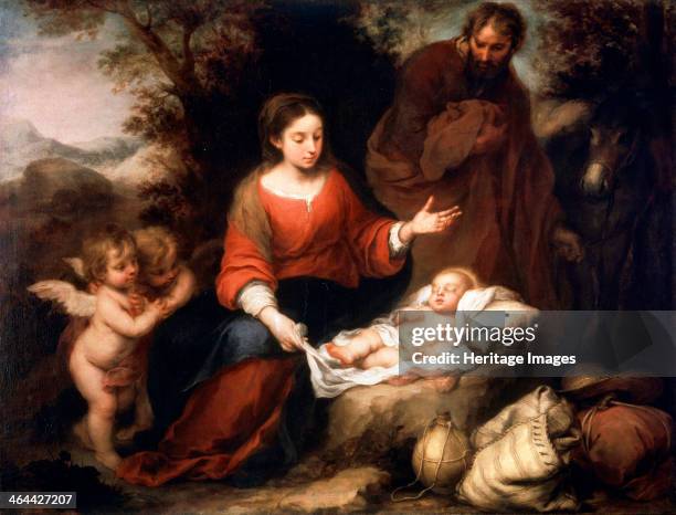 'Rest on the Flight into Egypt', c1665. Found in the collection of the State Hermitage, St Petersburg.