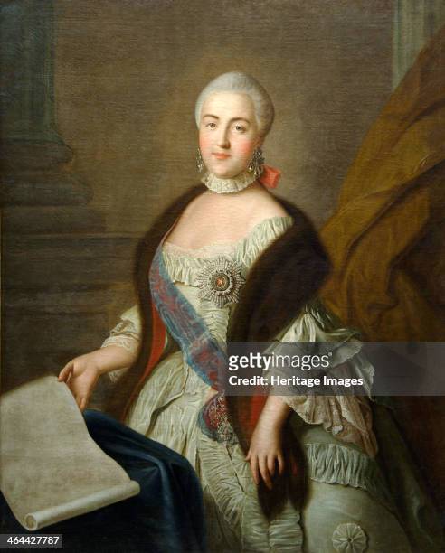 Catherine II as Grand Duchess Ekaterina Alekseyevna', 1762. Argunov, Ivan Petrovich . Found in the collection of the State Museum of Ceramics and...