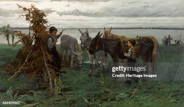Boys herding donkeys, 1865. Found in the collection of the Gemeentemuseum Den Haag.