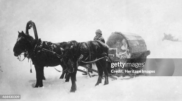 Horse-drawn sledge , Siberia, Russia, 1890s. Found in the collection of the State Museum of History, Moscow.