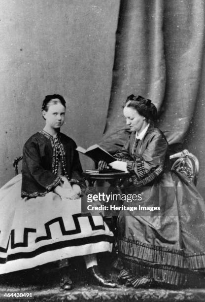 Grand Duchess Maria Alexandrovna of Russia with Anna Tyutcheva, 1864. The daughter of Tsar Alexander II of Russia, the Grand Duchess Maria...