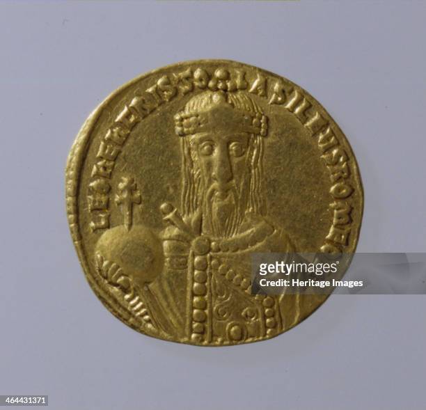 Solidus of Leo VI the Wise, 886-912. Found in the collection of the Benaki Museum, Athens.