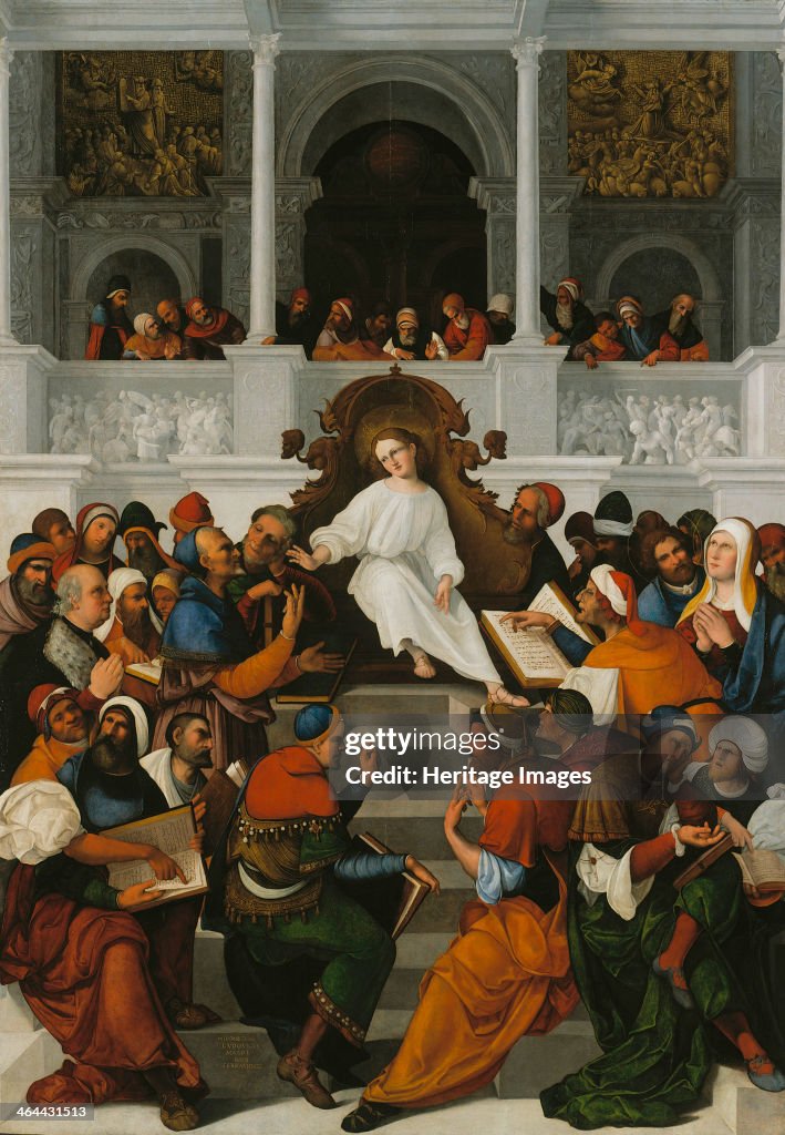 The Twelve-Year-Old Jesus Teaching in the Temple, 1524. Artist: Mazzolino, Ludovico (1480-1528)