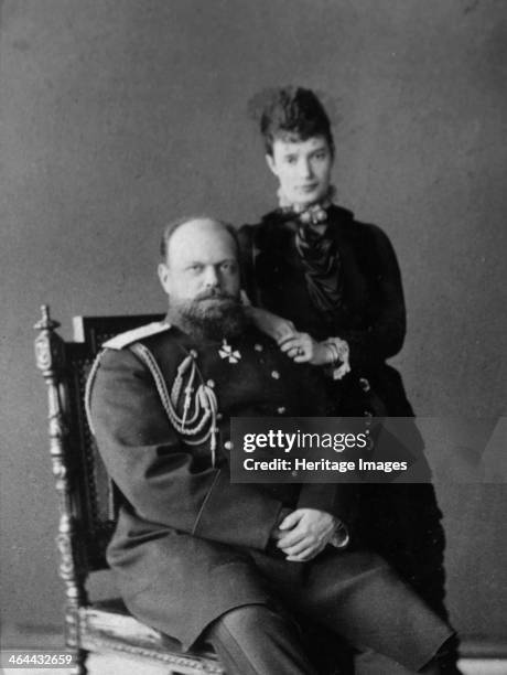 Tsar Alexander III and Tsarina Maria Fyodorovna of Russia, 1880s. Alexander III married Maria Feodorovna , formerly known as Dagmar of Denmark, the...