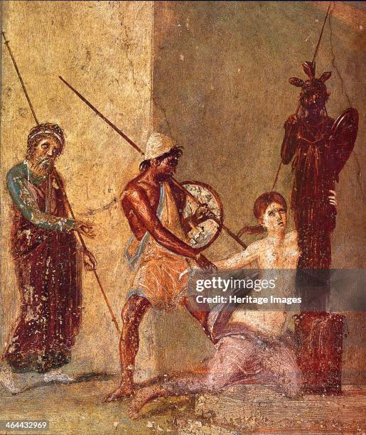 Ajax the Lesser drags Cassandra away from the Xoanon, 1st H. 1st cen. AD. Found in the collection of the Museo Archeologico Nazionale di Napoli.