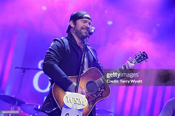 Recording Artist Lee Brice performs during The Grand Ole Opry at CRS 2015 on February 25, 2015 in Nashville, Tennessee.