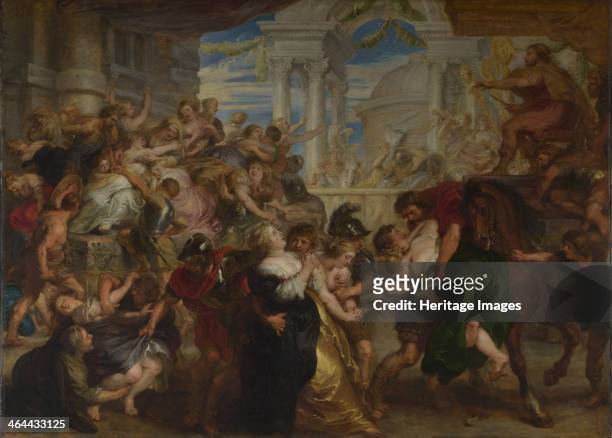 The Rape of the Sabine Women, ca 1637-1640. Found in the collection of the National Gallery, London.