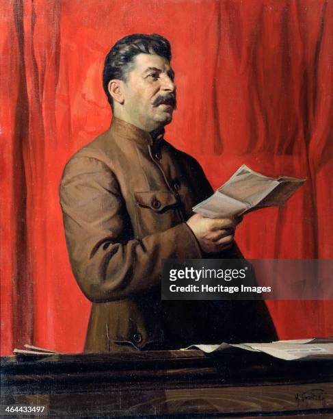 'Portrait of Joseph Stalin', 1933. Born Iosif Vissarionovich Dzugashvili, Stalin played a prominent role in the Russian Revolution of 1917. He became...