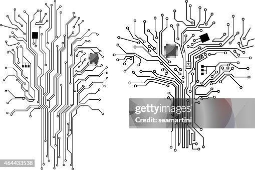Computer Engineering Tree Computer Tree With Chip And Motherboard High-Res Vector Graphic - Getty ...