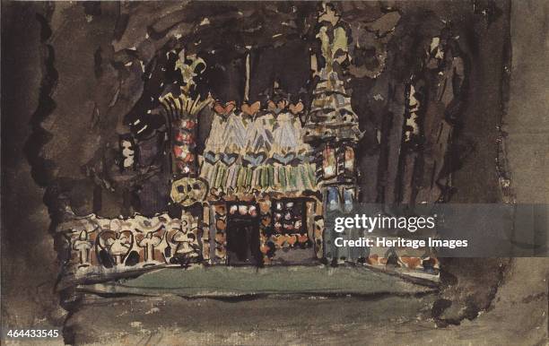Stage design for the opera Hansel und Gretel by E. Humperdinck, 1895. Found in the collection of the State Central A. Bakhrushin Theatre Museum,...