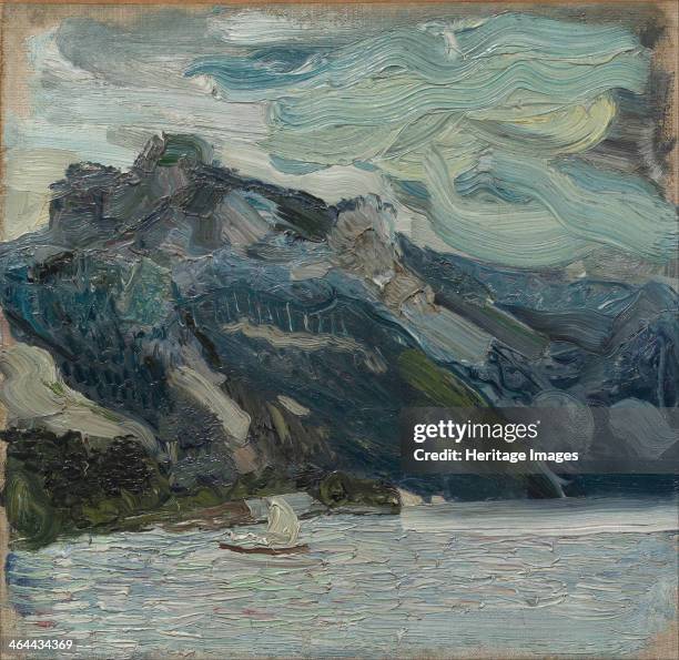 Lake Traun with Mountain Sleeping Greek, 1907. Found in the collection of the Leopold Museum, Vienna.