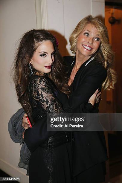 Alexa Ray Joel backstage with her mother, model Christie Brinkley when she performs at Cafe Carlyle on February 25, 2015 in New York City.