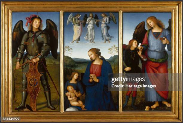Three Panels from an Altarpiece, Certosa, c. 1500. Found in the collection of the National Gallery, London.