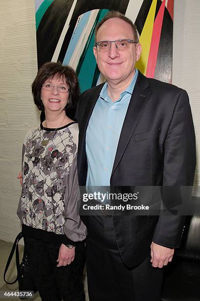 FilmRise CEO Danny Fisher with his wife Barbara Fisher attend FilmRise Celebrates new office in Industry City - Brooklyn at FilmRise on February 25,...