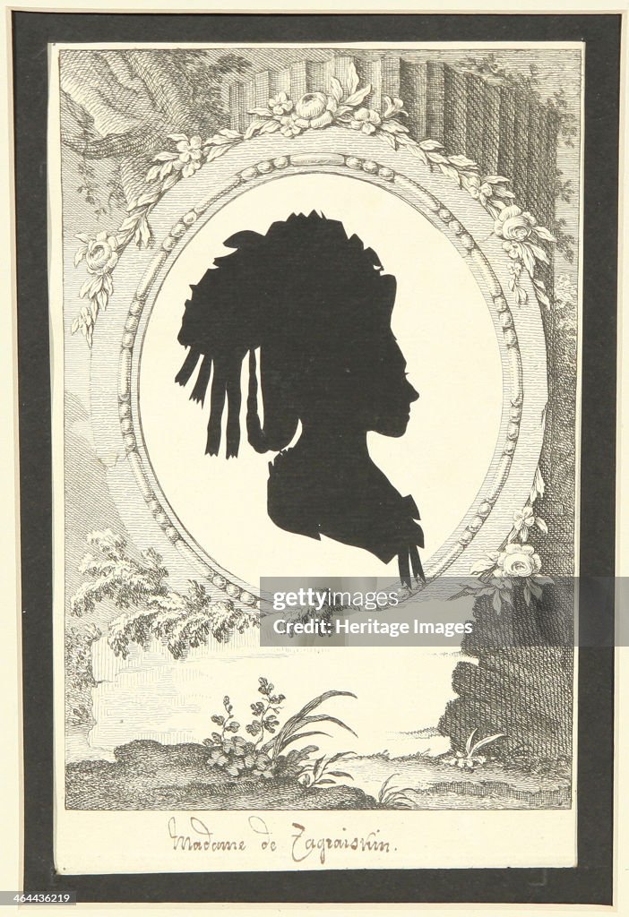 Silhouette portrait of Natalia Kirillovna Zagryazyskaya née Razumovskaya (1747-1837), 1777-1782. Artist: Anonymous