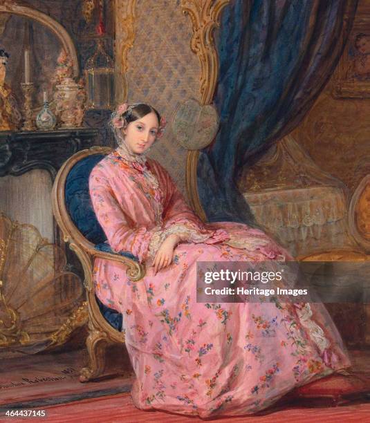 Portrait of Grand Duchess Maria Nikolaevna of Russia, middle of the 19th century. Duchess of Leuchtenberg . Found in the collection of the State...