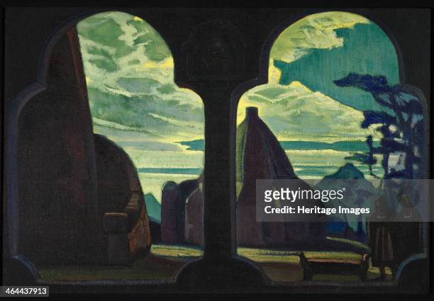 Stage design for the opera Tristan and Isolde by R. Wagner, 1912. From a private collection.